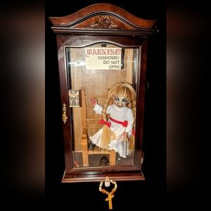 Annabelle Reborn doll in display case made by me!